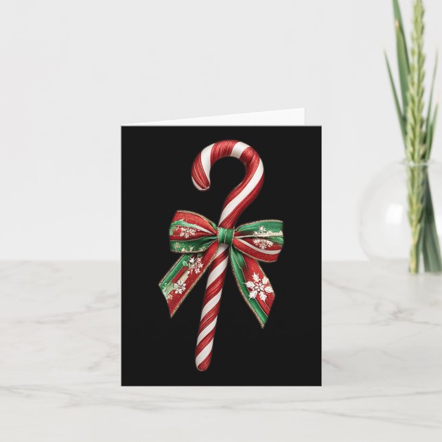 Carte Sucre de canne Bow Christmas Peppermenthe Christma (Devant)