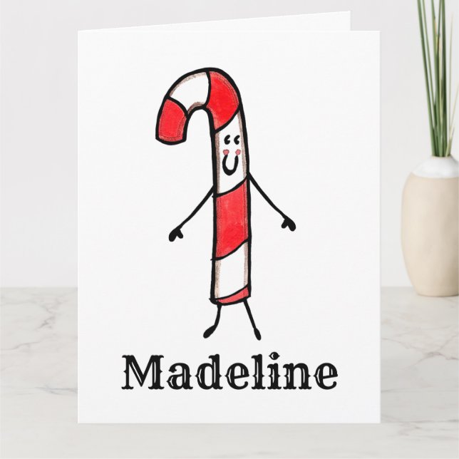 Carte Sucre de canne de Noël personnalisé (Devant)