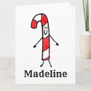 Carte Sucre de canne de Noël personnalisé