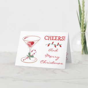 Carte Sucre de canne Salutations de Noël Martini Fêtes