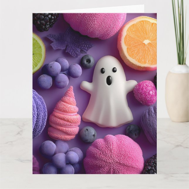 Carte Sucre d'Halloween et plat de fruits (Devant)