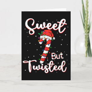 Carte Sucré mais tordu drôle de Noël Canne en bonbon de