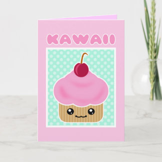 Carte Sucrerie de cerise de petit gâteau de Kawaii