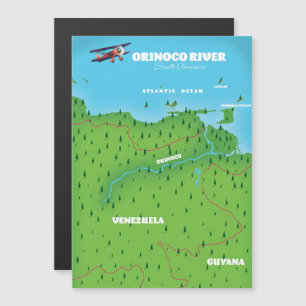 Carte sud-américaine du fleuve Orinoco