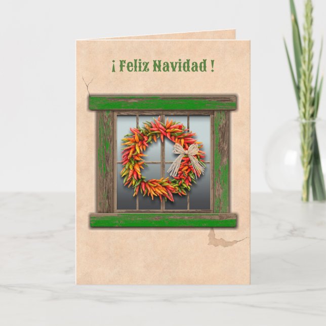 Carte Sud-Ouest Chili Wreath Russe Green Window Holiday (Devant)