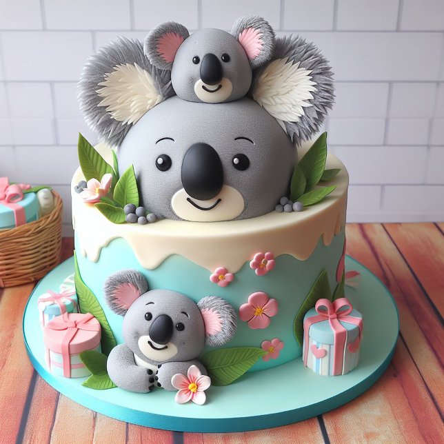 CARTE SUEET KOALA THÈME ANNIVERSAIRE DE ENFANT CAKE (Créateur téléchargé)