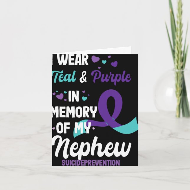 Carte Suicide Prevention Awareness In Memory Of Nephew  (Devant)