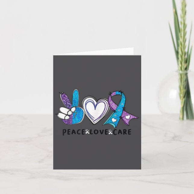 Carte Suicide Prevention Awareness Teal &amp; Purple Rib (Devant)