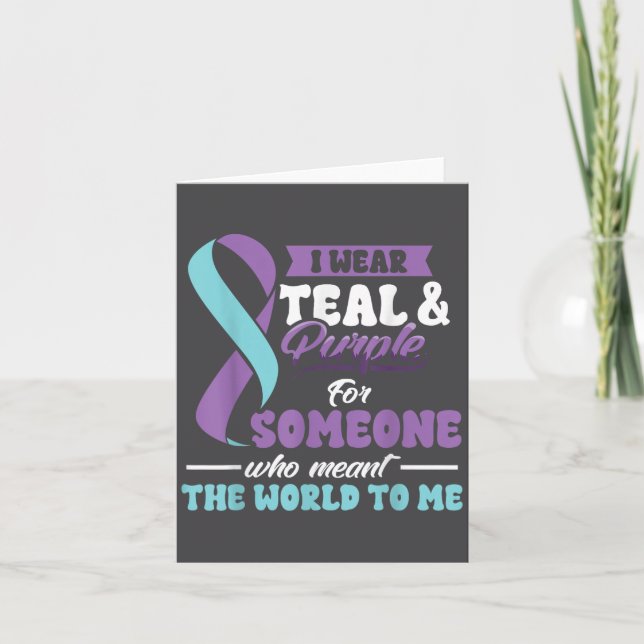 Carte Suicide Prevention Wear Teal Purple Someone Meant  (Devant)