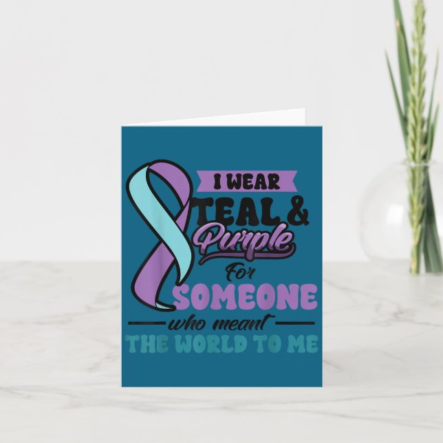 Carte Suicide Prevention Wear Teal Purple Someone Meant  (Devant)