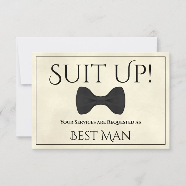 Carte Suit Be My Best Man Marbled Ivory (Devant)