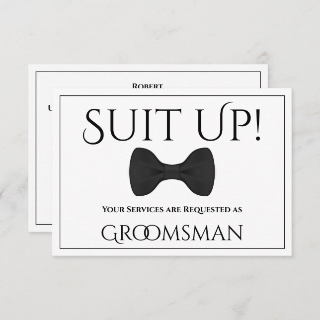 Carte Suit Be My Groomsman Card (Devant / Derrière)