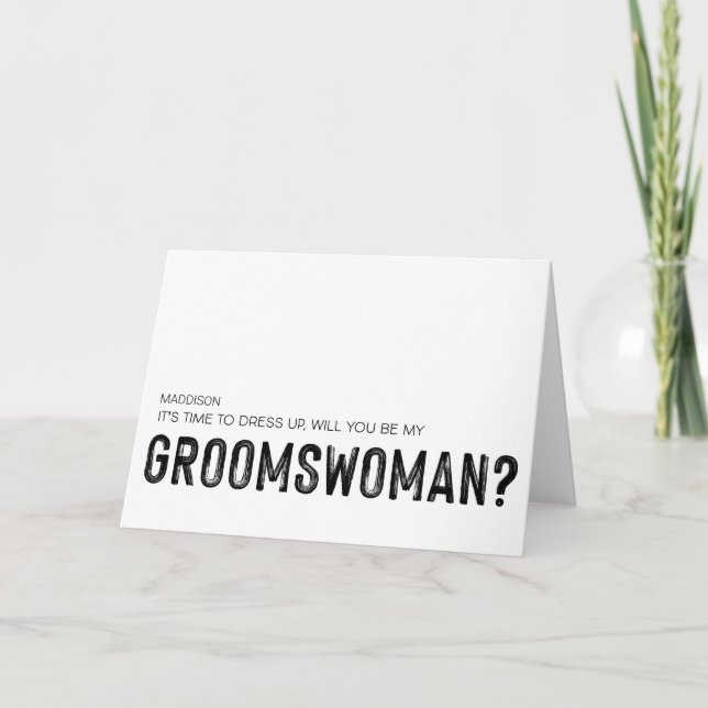 Carte Suit Up Groomswoman Demander Maridal Party (Devant)