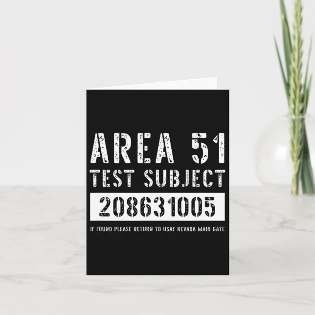 Carte Sujet de test de la zone 51 1005 Enlèvement Alien  (Devant)