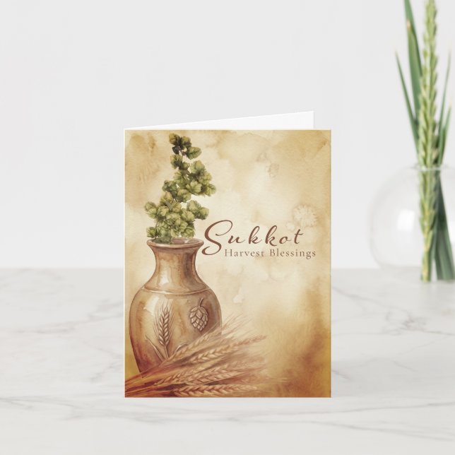 Carte Sukkot Récolte Automne Bénédictions (Devant)