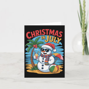 Carte Summer Beach Snowman Noël En Juillet Amusant Aloha