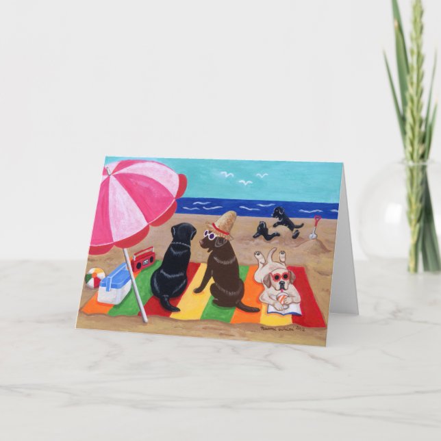 Carte Summer Breeze Labradors Peinture (Devant)