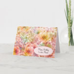 Carte Summer Cosmos Birthday for Friend Card<br><div class="desc">Soft orange,  pink and yellow cosmos floral design for friend.</div>