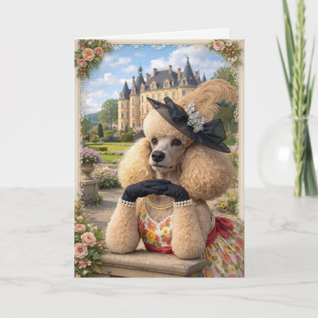 Carte  Summer Is In The Air, Poodle Blank Card (Devant)