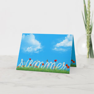 Carte summer rope design with poppies