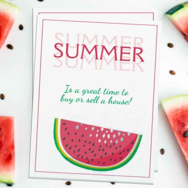 Carte Summer Sweet Time pour vendre une maison marketing (Personalized Summer Real Estate Marketing Card)