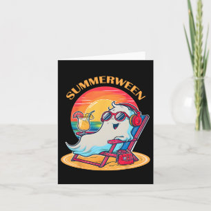 Carte Summerween mignon Fantôme d'été Éffrayant Hallowee