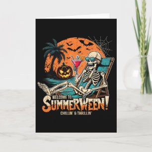 Carte Summerween Skeleton Beach Halloween Art Tropical