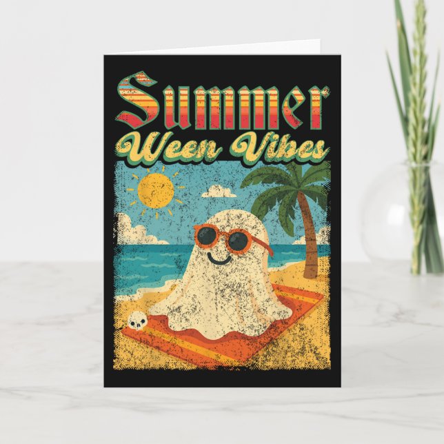 Carte Summerween Vibes Ghost Funny Summer Halloween  (Devant)