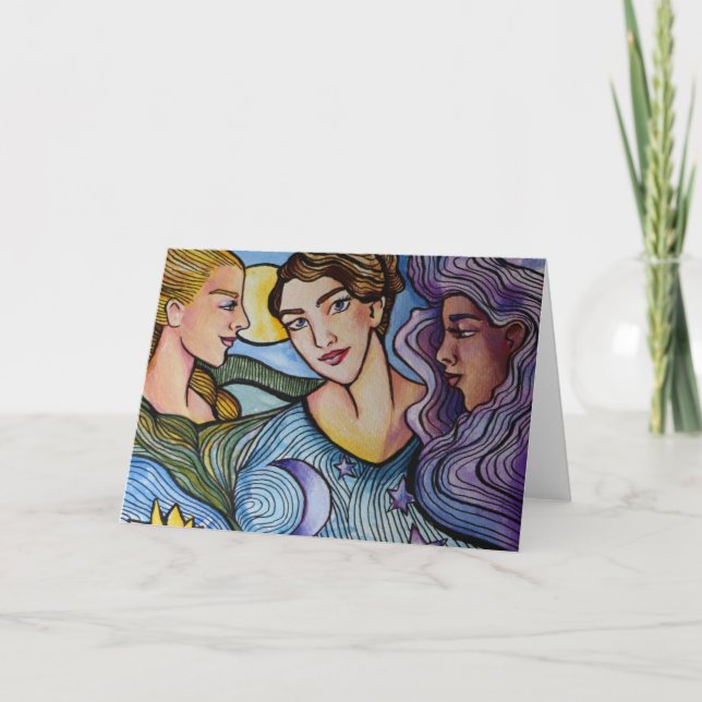 Carte Sun Moon Stars Art féminin (Devant)