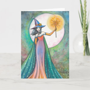 Carte Sun Wand Witch Fantasy Art by Molly Harrison