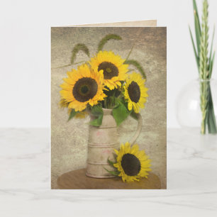 Carte Sunflower bouquet thinking