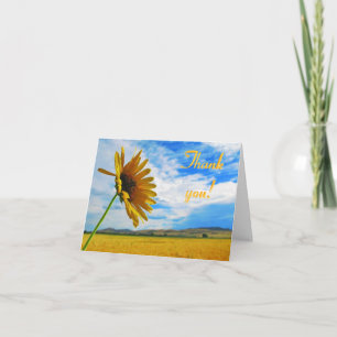 Carte Sunflower; Carte de remerciements; Merci