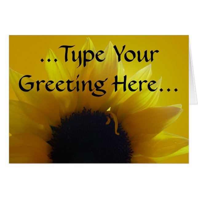 Carte Sunflower Carte Fleur Jaune Personnalisée (Devant Horizontal)