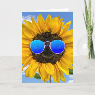 Carte Sunflower d'anniversaire de l'ami portant des lune