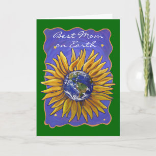 Carte Sunflower Earth meilleure maman sur Terre