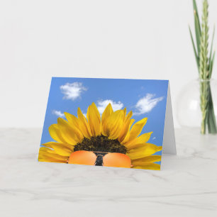 Carte Sunflower et lunettes de soleil à demi-anniversair