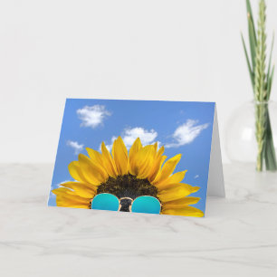 Carte Sunflower et lunettes de soleil à demi-anniversair