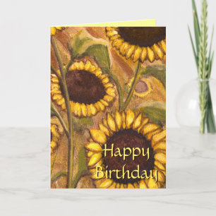 Carte Sunflower Fleur Jaune Carte Anniversaire