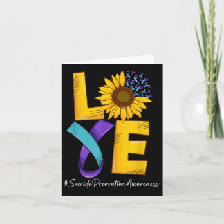 Carte Sunflower Love Turquoise &amp; Purple Ribbon Suici