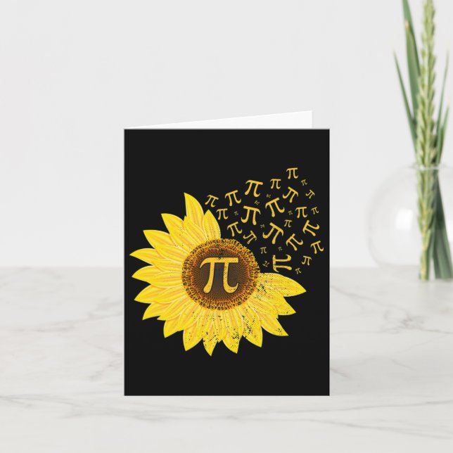 Carte Sunflower Pi Jour 3.14 Mars 14 Math Enseignant Vin (Devant)