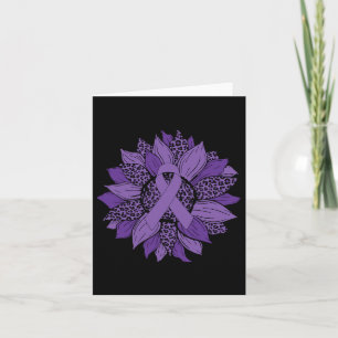 Carte Sunflower Purple Ribbon Fibromyalgie Sensibilisati