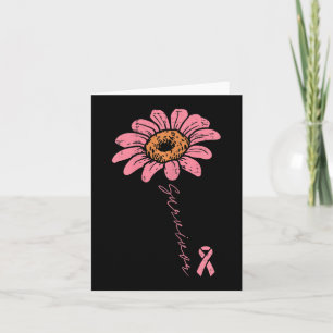 Carte Sunflower rose Ruban Cancer du sein Survivant Awar