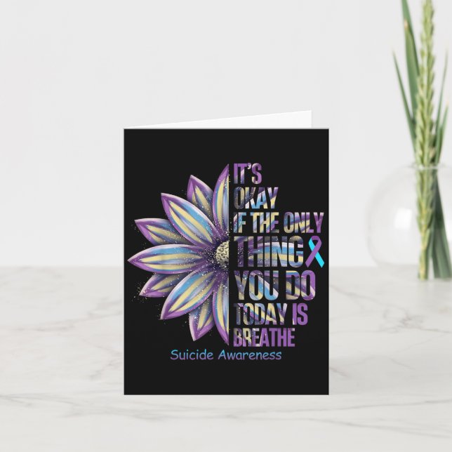 Carte Sunflower Suicide Prevention Awareness Week Teal P (Devant)