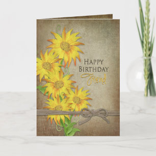 Carte Sunflowers - Anniversaire - Ami