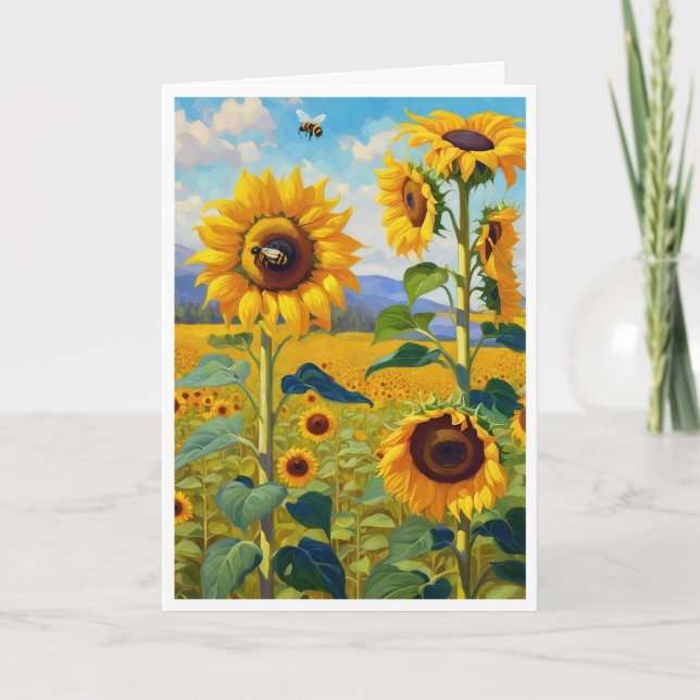 Carte Sunflowers Happy Birthday Ajouter votre texte salu (Devant)