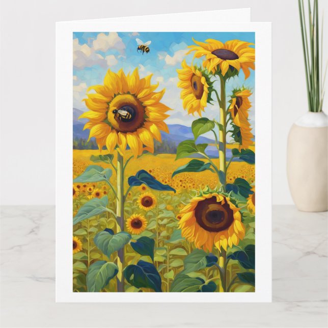 Carte Sunflowers Happy Birthday Ajouter votre texte salu (Devant)