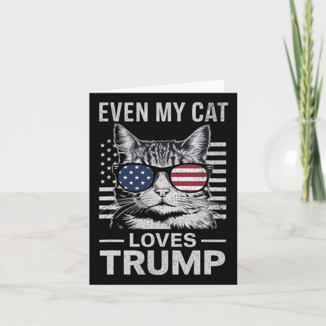 Carte Sungles Drapeau Usa Même Mon Chat aime Trump (Devant)