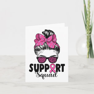 Carte Sungles Messy Bun Support Squad Cancer du sein
