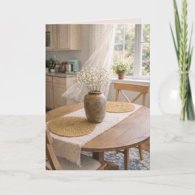 Carte Sunlit Cottage Table Card – French Country (Devant)