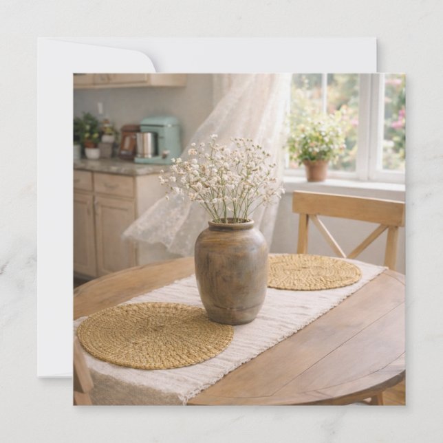 Carte Sunlit Cottage Table Card – French Country (Devant)